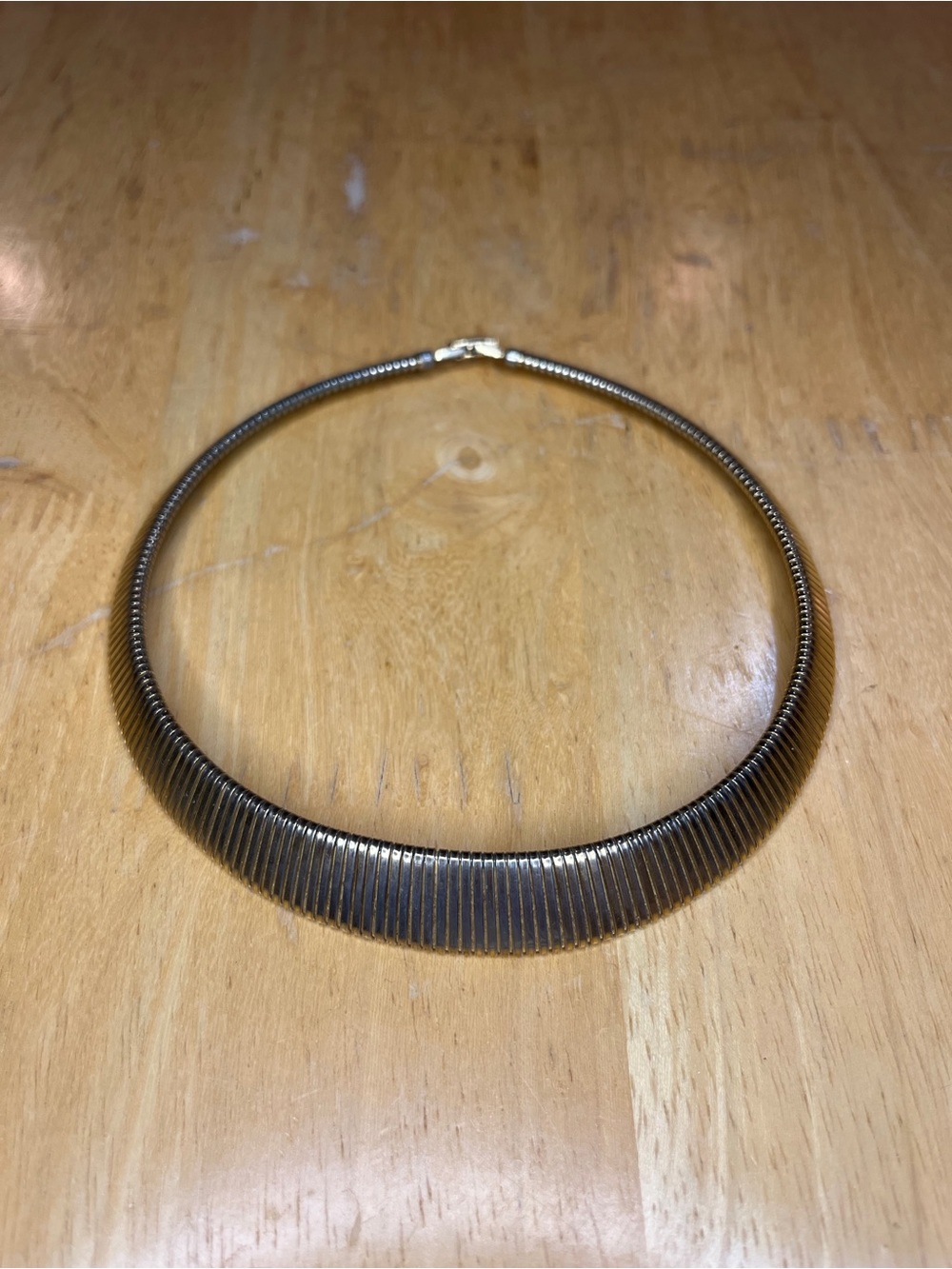 Monet Vintage Gold-Tone Thick Choker Ribbed Collar Necklace